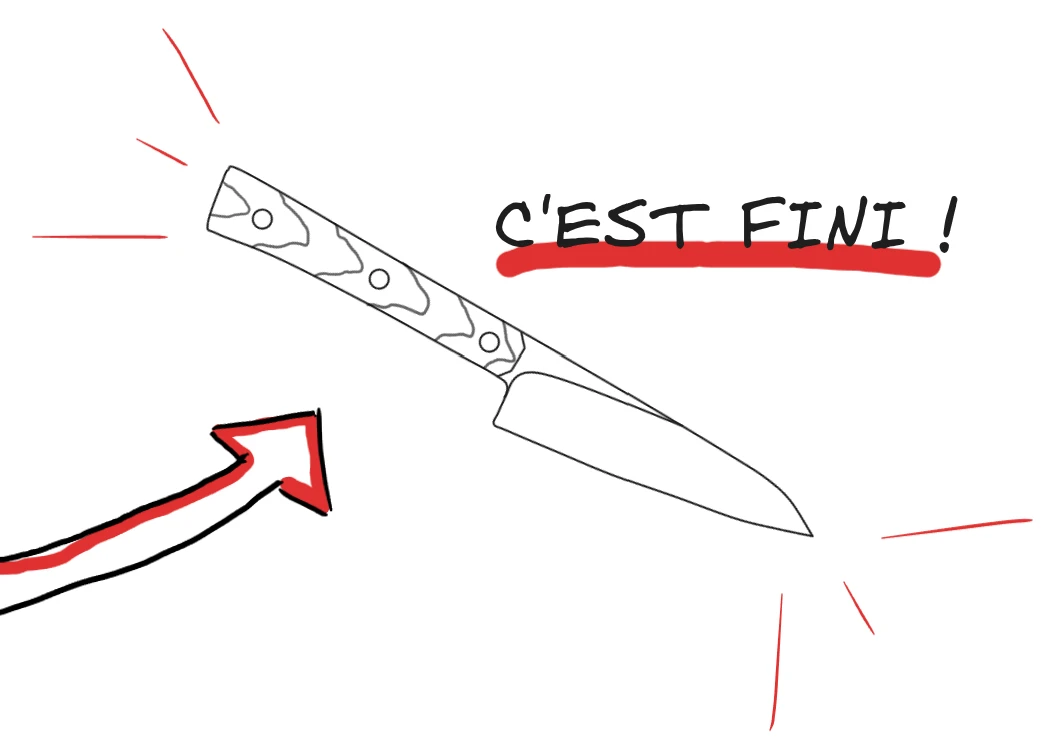 Illustration montrant le couteau fini
